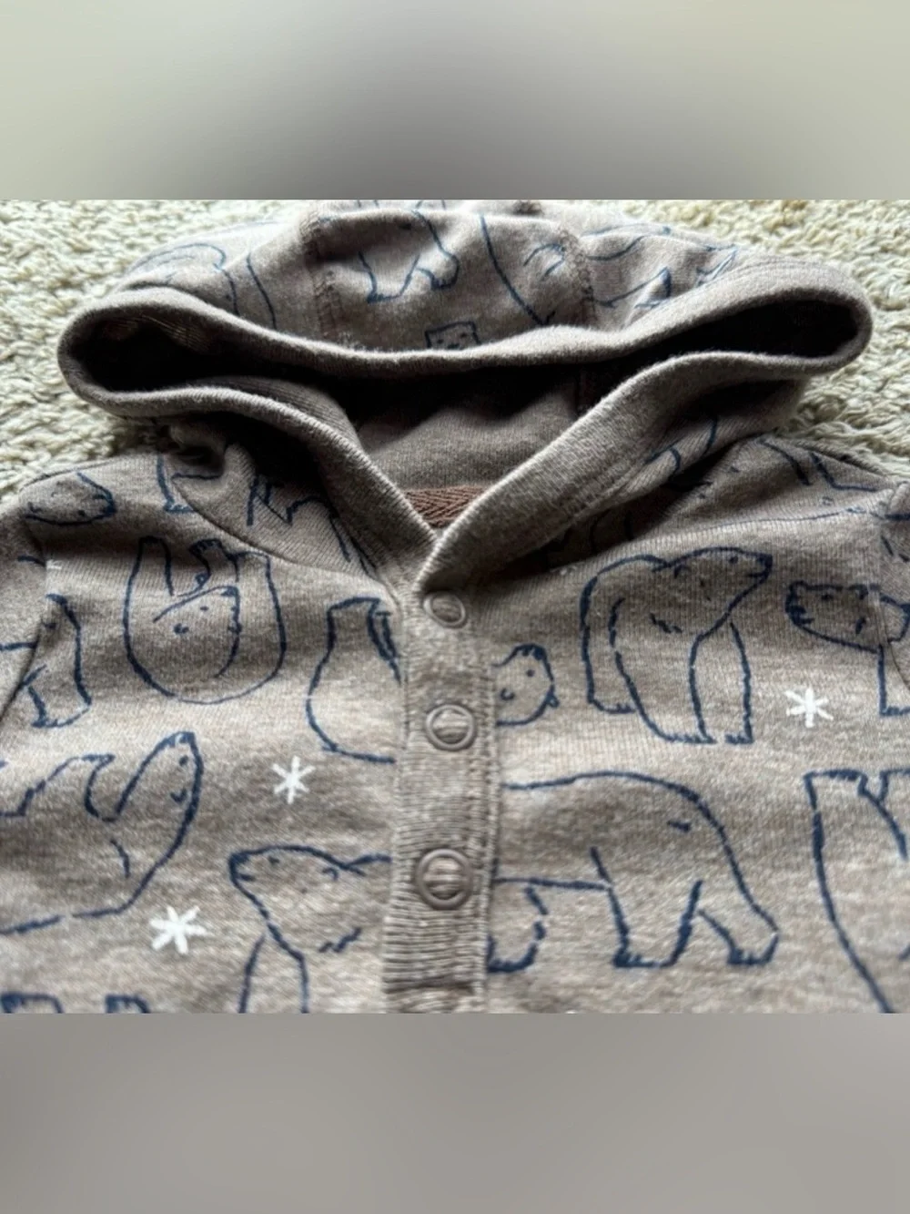 Carter’s 3M Hooded Polar Bear Long Sleeve Bodysuit Brown